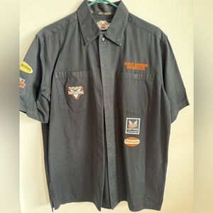 Harley Davidson mechanic shirt/ black patch/ size medium